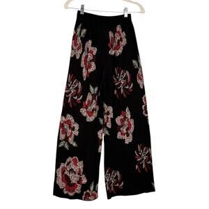 Laia Anthropologie Knit 100% Cotton Floral Wide Leg Pants XS Loungewear Comfort